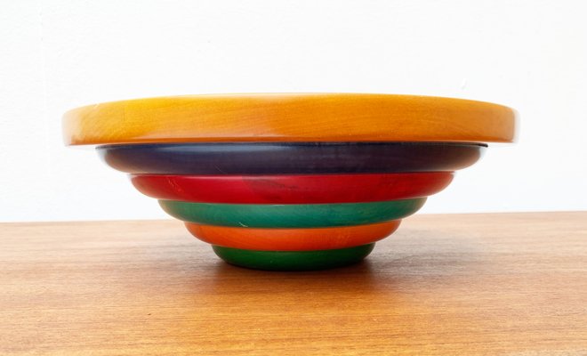 Postmodern Italian Wooden Bowl by Pietro Manzoni for sale at Pamono