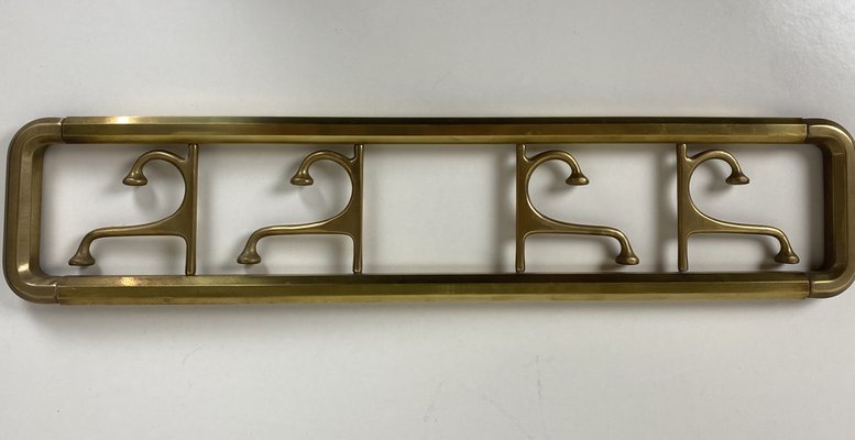 Art Deco Style Brass Coat Rack With Foldable Hooks, Austria, 1940s for sale  at Pamono