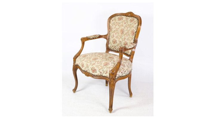 Louis XV Neo Rococo Mahogany Cabriolet Armchair, France, 1860s for sale at  Pamono