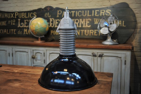 Industrial Factory Pendant Light from Philips, 1950s Industrial Factory Pendant Light from Philips, 1950s