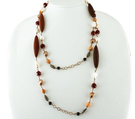 Pearl, Orange Coral, White Stone, Rose 