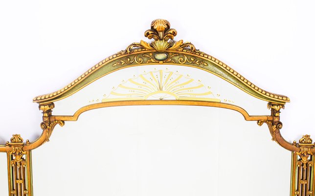 Vintage rococó victoriano triple espejo de habitación Luis XV, 1900