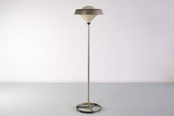 Italian Steel And Glass Talia Floor Lamp By Studio Bbpr For Artemide 1962 At Pamono Glass Talia Floor Lamp By Studio Bbpr, Glass Uplighter Shade For Standard Lamp
