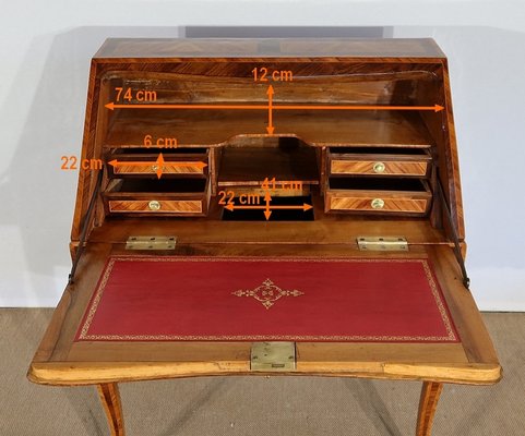 Escritorio antiguo estilo Luis XV 100 cm. Pequeña mesa escritorio
