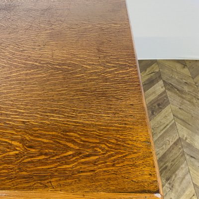 Large Mid Century English Oak Desk, Best Finish For Oak Desktop
