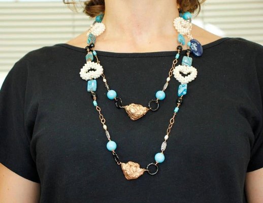 Turquoise rock necklace shop