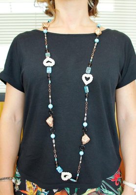 Turquoise rock deals necklace