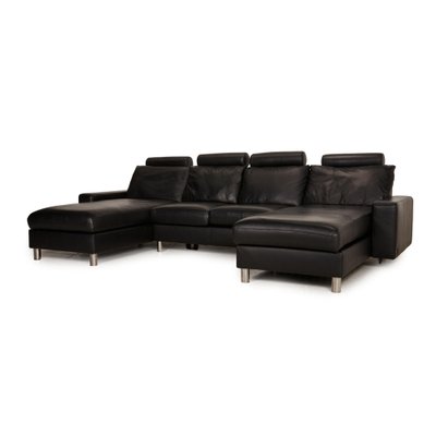 Black E 200 Leather Sofa Corner From Stressless For At Pamono Black E 200 Leather Sofa Corner, Black Leather Corner Sofa Used