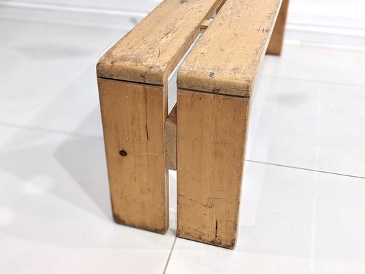 Pine Wood Bench by Charlotte Perriand for Les Arcs for sale at Pamono
