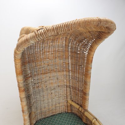 Italian Rattan Pool or Beach Chair With a Herm s Cushion 1970s
