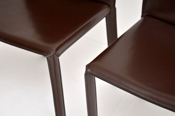 Modernist Italian Leather Side Chairs, Is Italian Leather Good For Furniture