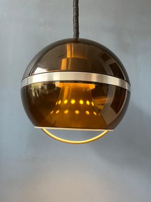 Mid Century Space Age Globe Pendant Lamp from Dijkstra 1970s