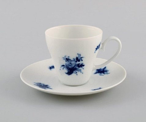 Romanze Blue Flower Mocha Cups with Saucers by Bjørn Wiinblad for