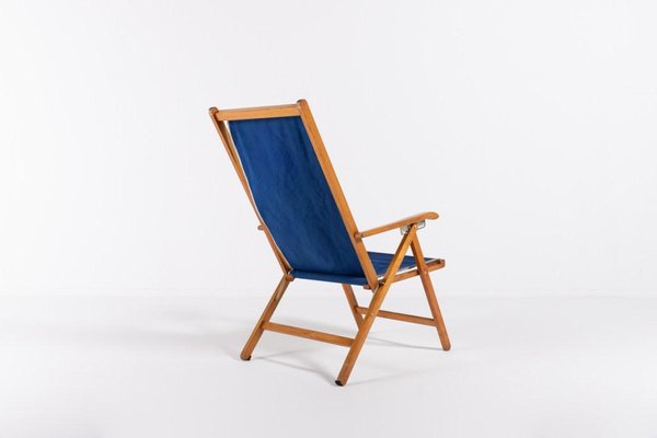 Deck Lounge Chair in Wood & Leather by Fratelli Reguitti X Louis