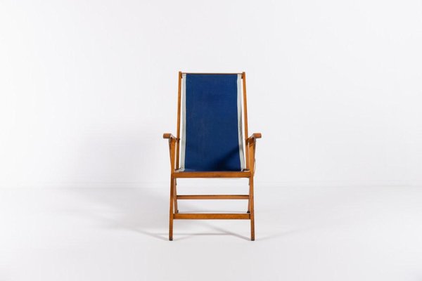 Royal Bharat Wood And Cloth Chair Mid-Century Italian Foldable