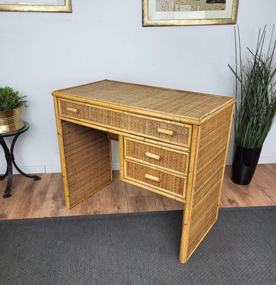 Bamboo desk 2024 with drawers