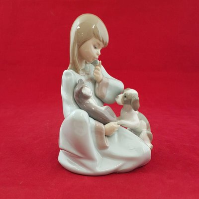 Cat Nap / Girl With Cat & Dog Figurine from Lladro