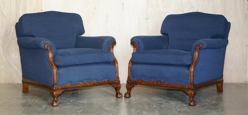 Blue sofa and chair clearance set