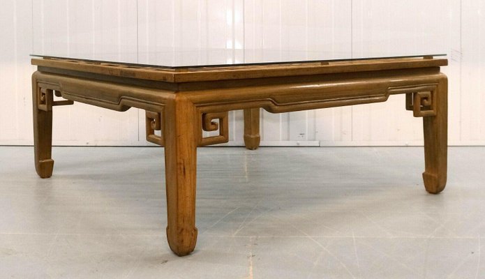Large Square Chinese Teak Coffee Table, Antique Coffee Table London