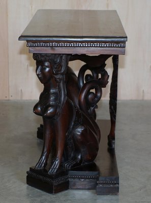 つ*し様 antique console table 北欧家具 Early 20th Century Elmwood Console Table with Dragon Motifs