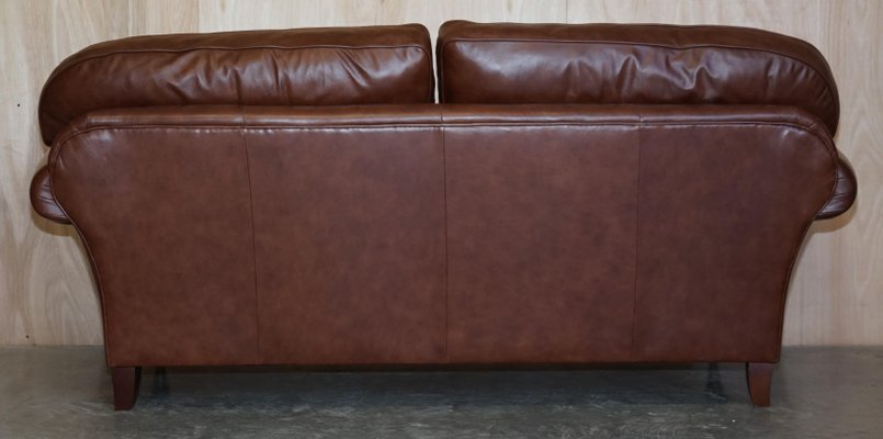 Large Heritage Brown Leather Mortimer Sofa from Laura Ashley