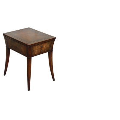 Victorian Mahogany Curved Single Drawer, Leather End Tables With Drawer