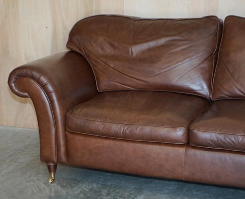 Heritage Brown Leather Mortimer Sofa, Is Ashley Leather Furniture Good Quality