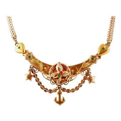 9K Rose Gold with Colored Stones 