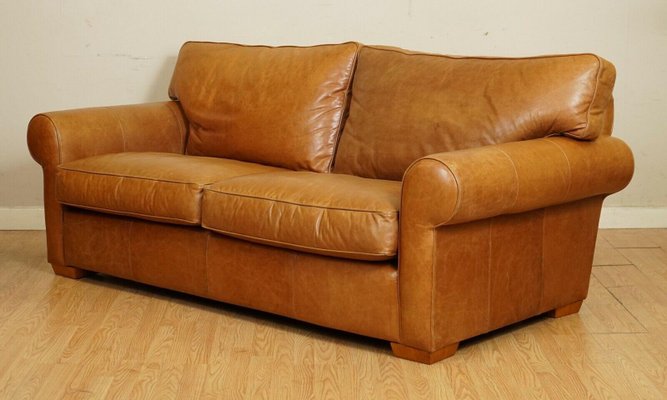 Ery Soft 3 Seat Tan Leather Sofa By, Dante Whiskey Leather Sofa