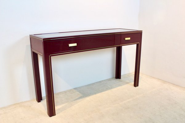 Paris Burgundy Console Table by Pierre Vandel for sale at Pamono