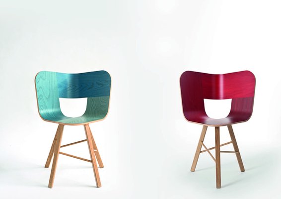 Red Tria Wood 3 Legs Chair By Colé, Red Wooden Chair Legs