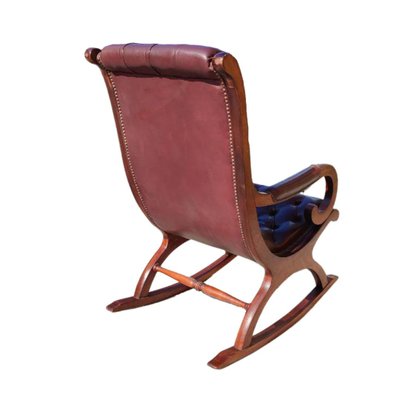 Vintage Chesterfield Style Burgundy Rocking Chair