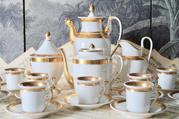 Traditional Antique French Coffee Set of 21 Pieces, circa 1950 For
