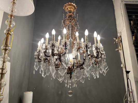 Extra Large Bronze Crystal Chandelier, Crystal Real Candle Chandelier Lighting