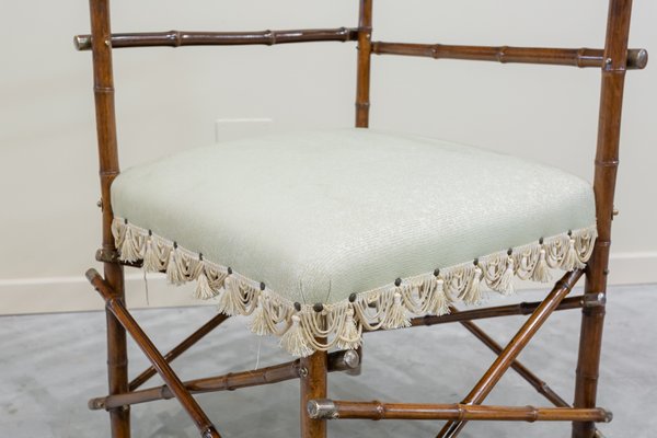 Colonial Bamboo Cane Corner Chair Early 1900s for sale at Pamono