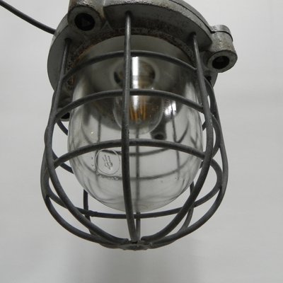 Industrial Hanging Cage Lamp for sale 