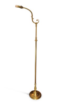 Swedish Empire Brass EB 5508 Floor Lamp with Angled Gooseneck Floral Embellishments by Einar B ckstr m 1950s