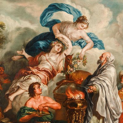 Sacrificio de Ifigenia, década de 1700, óleo sobre lienzo, enmarcado en  venta en Pamono