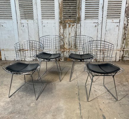 Midcentury 420 Wire Dining Chairs By, Harry Bertoia Dining Chairs