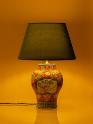 Handcrafted Table Lamp Antique Delft Petrus Regout Chinoiserie Vase Petrus for sale at Pamono