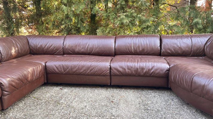 Brown Leather Sectional Sofa By Laauser, Leather Sectional Furniture Sets
