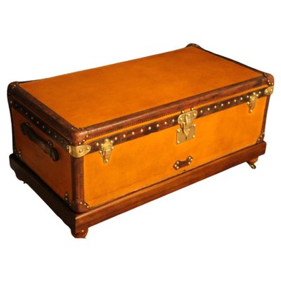 Baúl de viaje naranja de Louis Vuitton en venta en Pamono