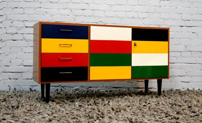 Colorful Chest of Drawers in Mondrian Formula 1960s