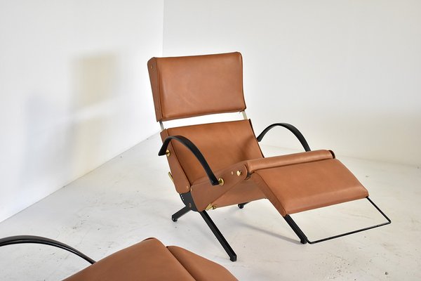 ⌘ Porte-Bonheur ⌘⚠️様　ご相談 Set of P40 Lounge Chairs in Cognac Leather by Osvaldo Borsani for