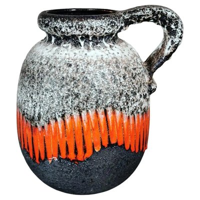German Fat Lava Style Colored and Glazed Ceramic Pitcher with