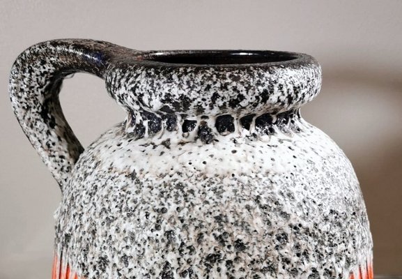 German Fat Lava Style Colored and Glazed Ceramic Pitcher with