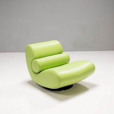 Lime Green Leather Virgule Swivel, Chartreuse Green Leather Sofa