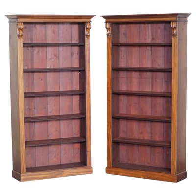 Tall Victorian Mahogany Open Library, Tall Open Wood Bookcase