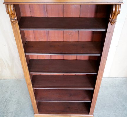 Tall Victorian Mahogany Open Library, Height Between Shelves Bookcase