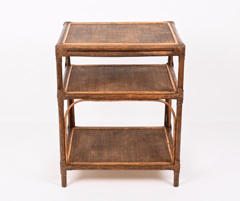 Mid-Century Regal aus Bambus & Rattan, Italien, 1960er bei Pamono kaufen